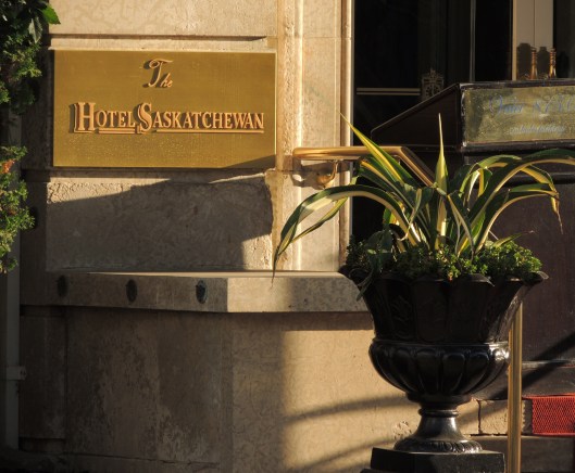 Hotel Sask sign in Regina