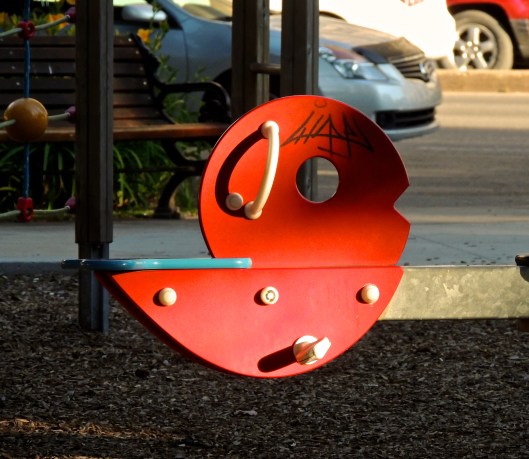 Playground in Victoria Park across from the Hotel Sask.  Too bad about the graffiti. 