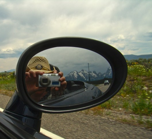 driving through Grand Tetons, June 2008