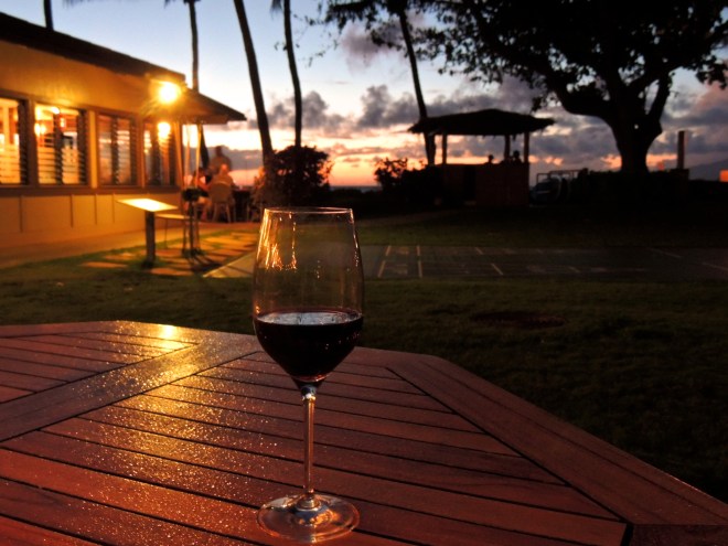 wine glass in the rain