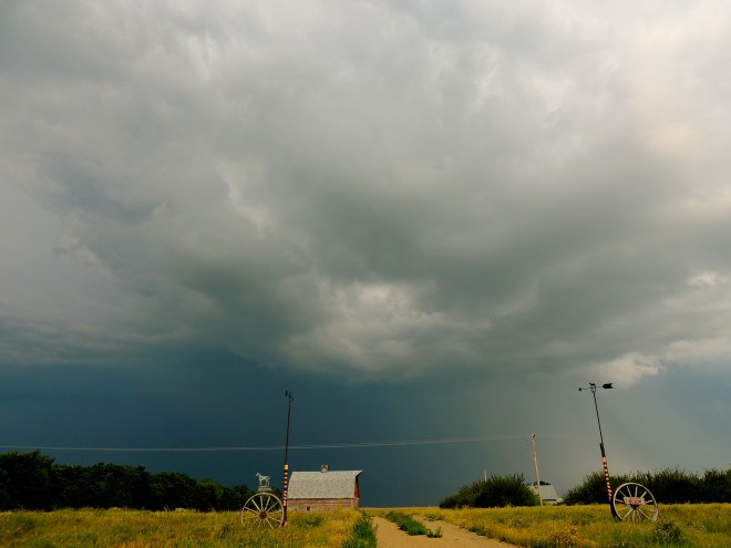 summer storm clouds on the prairies